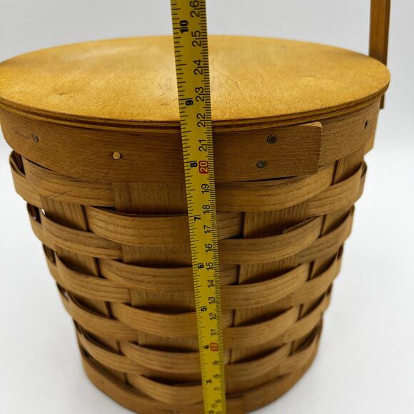 Peterboro Basket Co. Wooden Hand Basket Plastic Liner Picnic Cottagecore - Picture 8 of 13